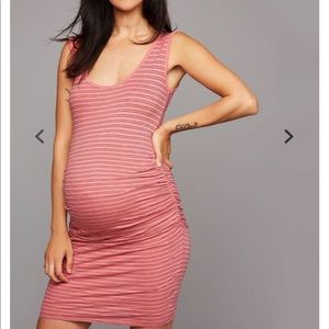 Velvet ruched maternity dress